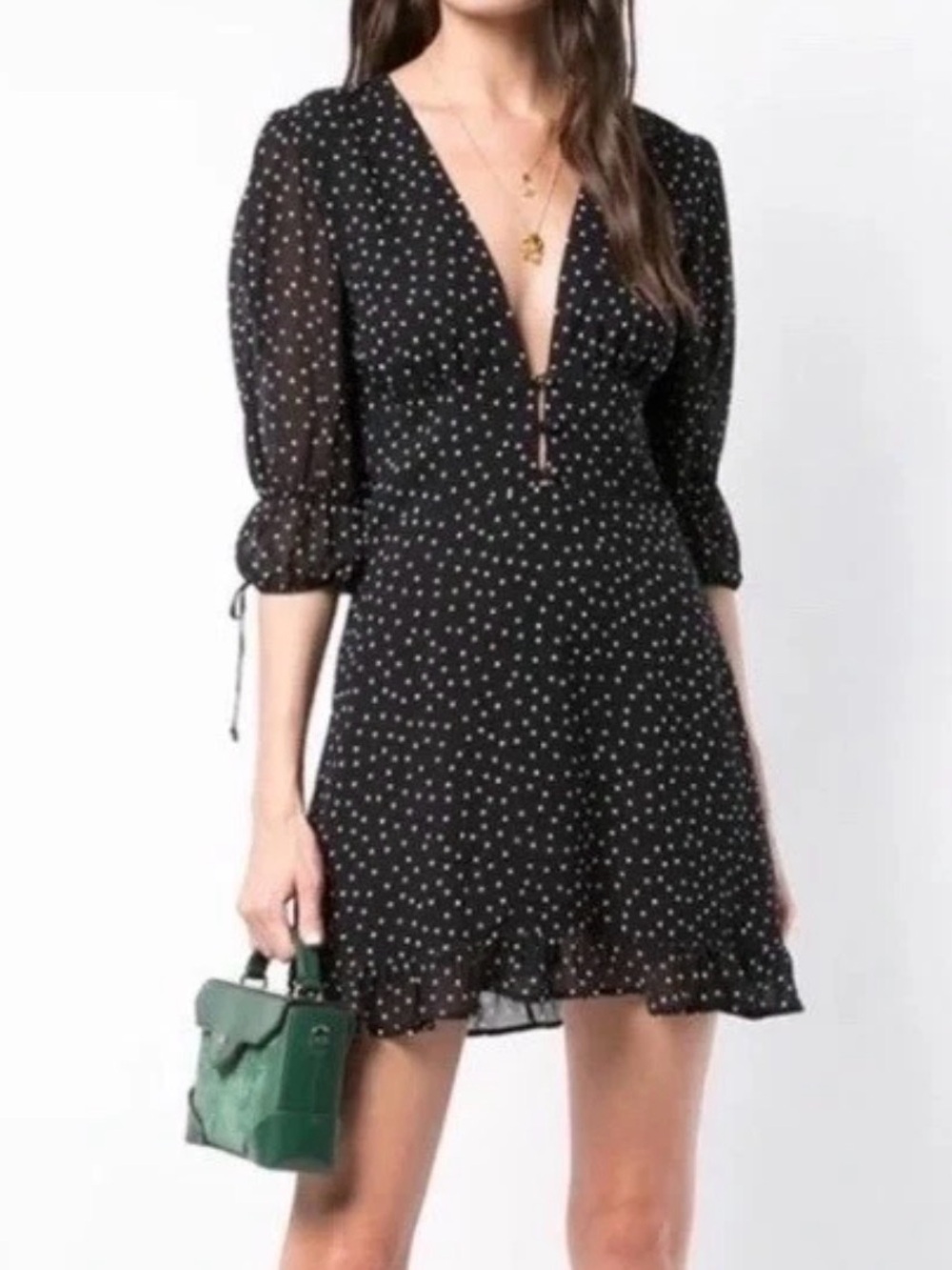 Reformation Black Mini Scarlett Dress 6